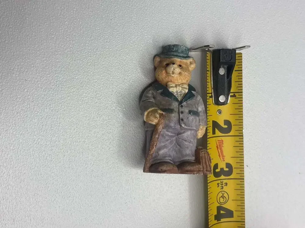 Jaimy Vintage Dapper Bear Figurine with Top Hat and Cane